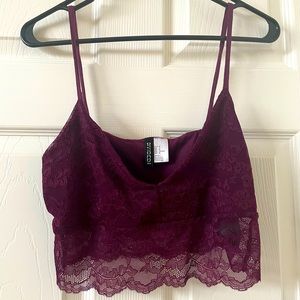 Purple Lace Crop Top